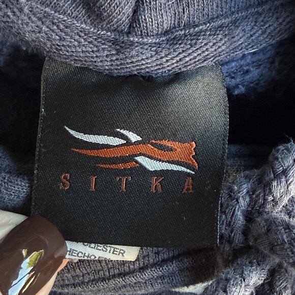 Sitka Gear Sweatshirt Mens 2XL Navy Blue Hoodie Pullover Logo Graphic Hunting - Picture 4 of 11